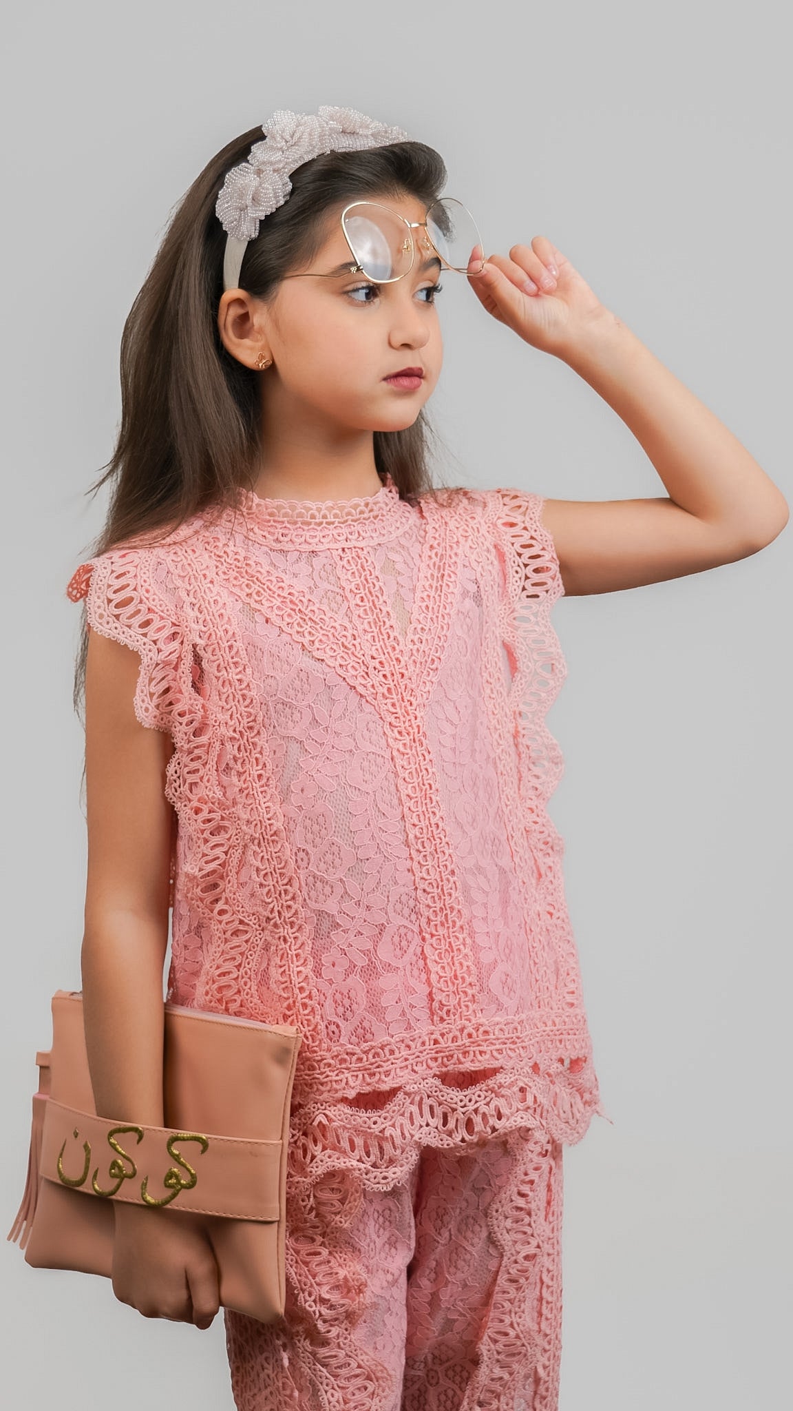 Baby pink lace set