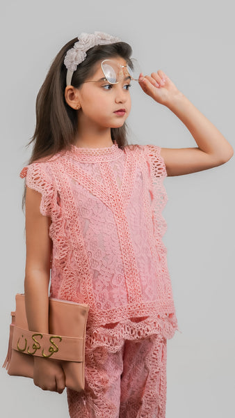 Baby pink lace set