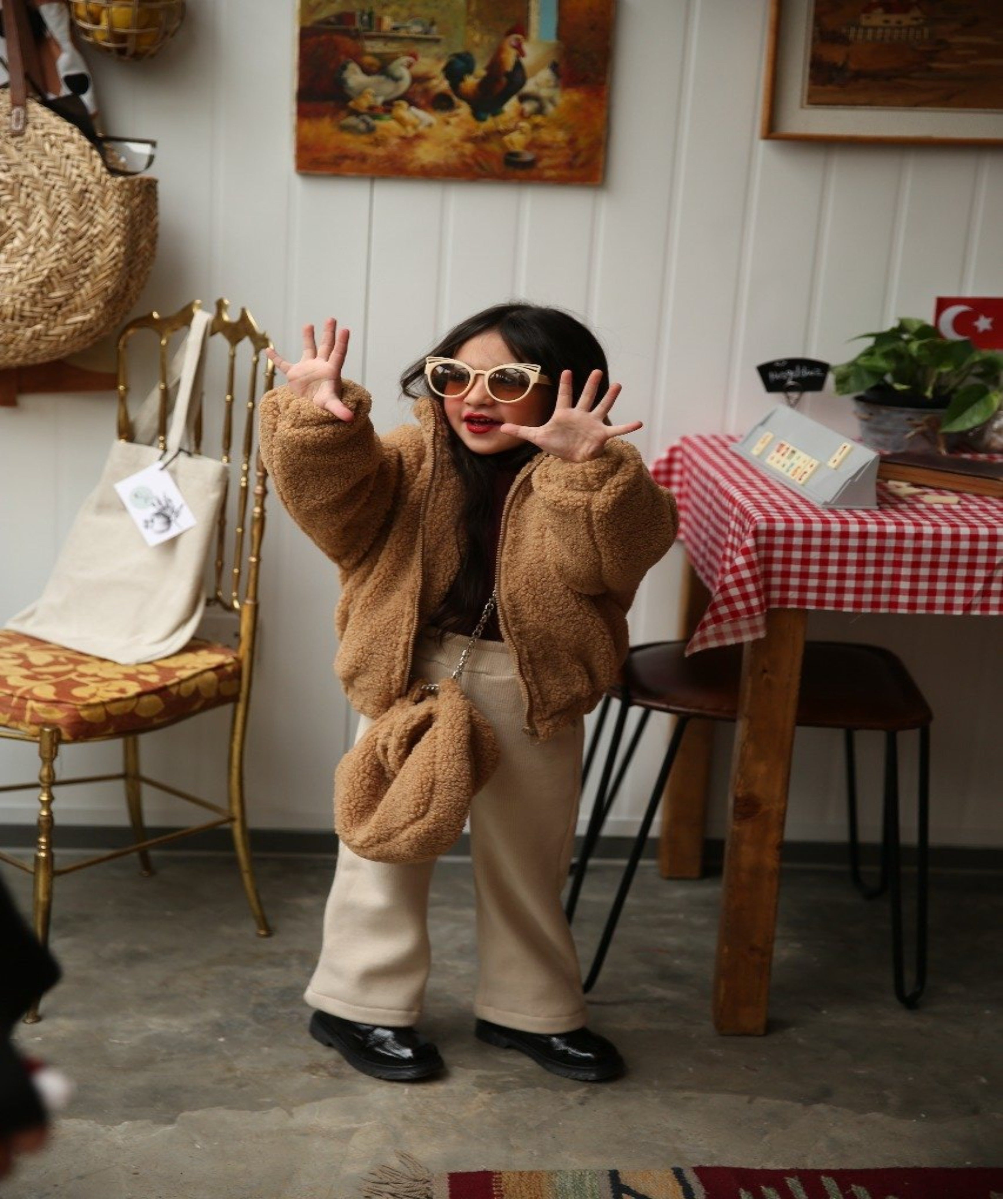 GIRL JACKET جاكيت بناتي مع شنطة